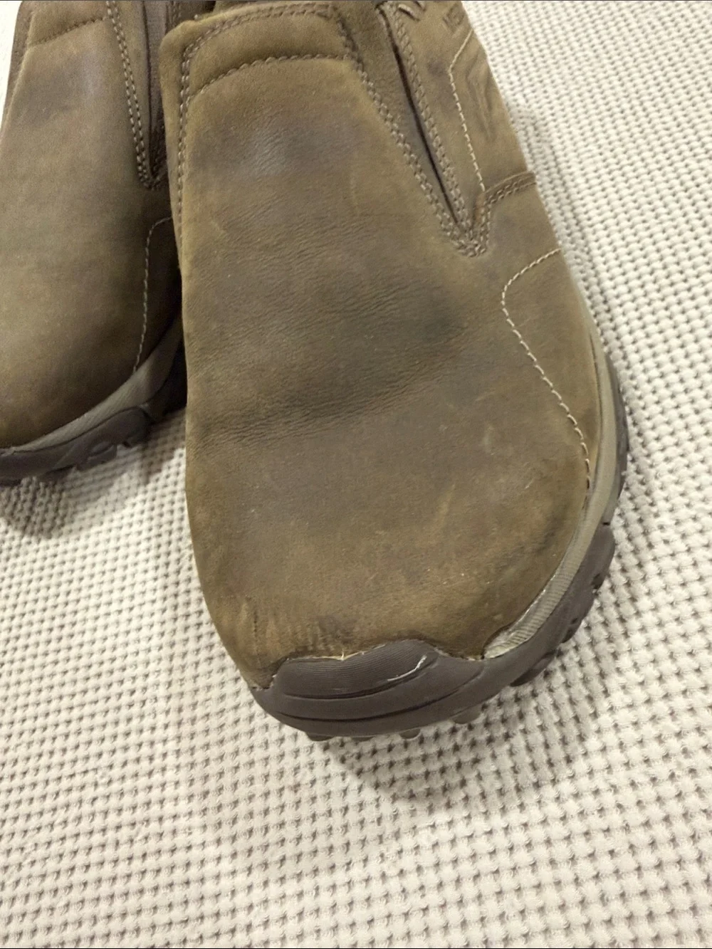 Merrell Men's Olive Brown Slip-On Leather Trail Shoes